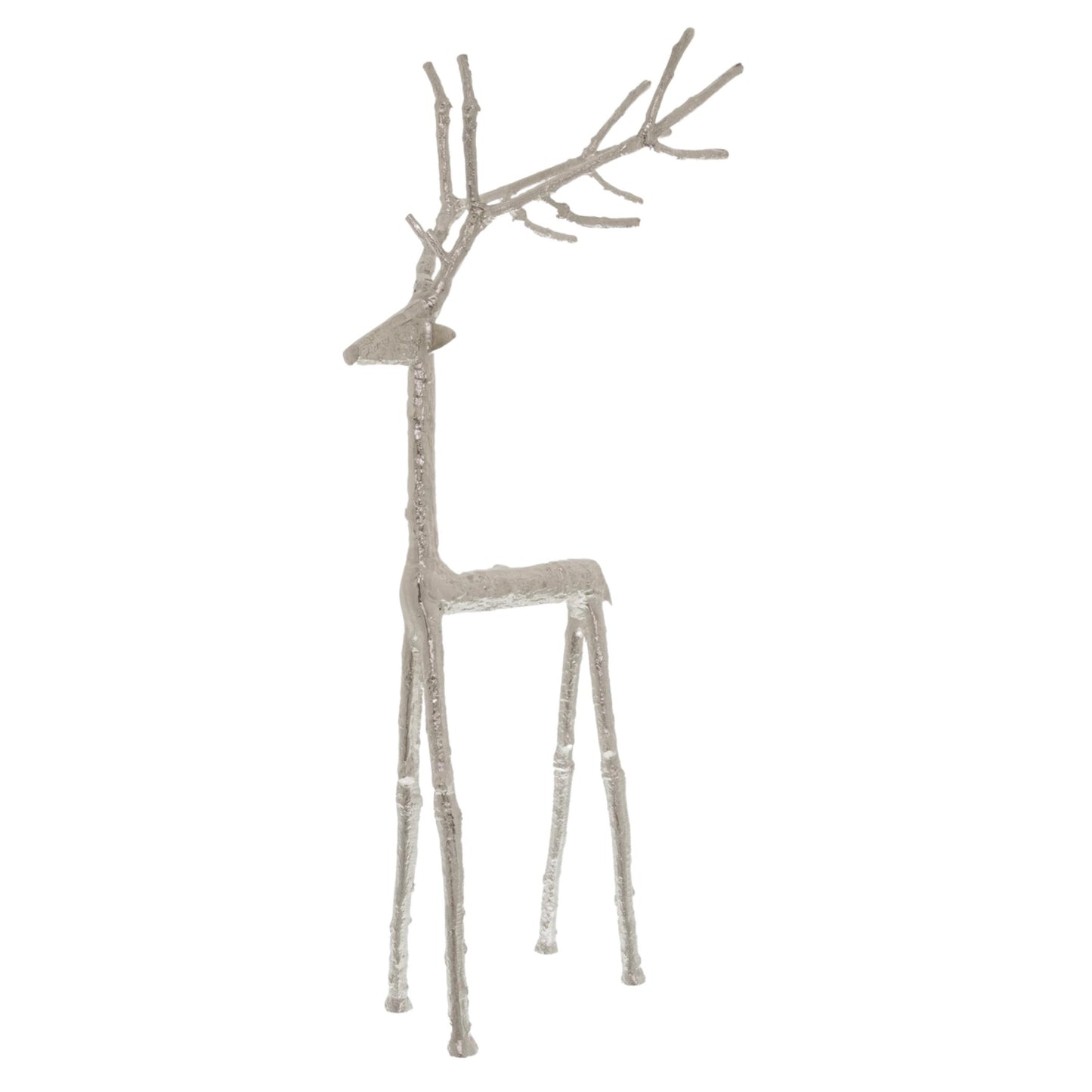 Large Silver Standing Stag Ornament