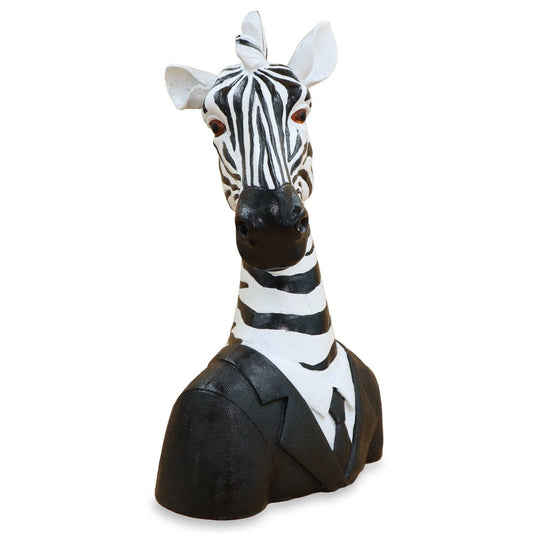 Zebra Gentleman Polyresin Sculpture
