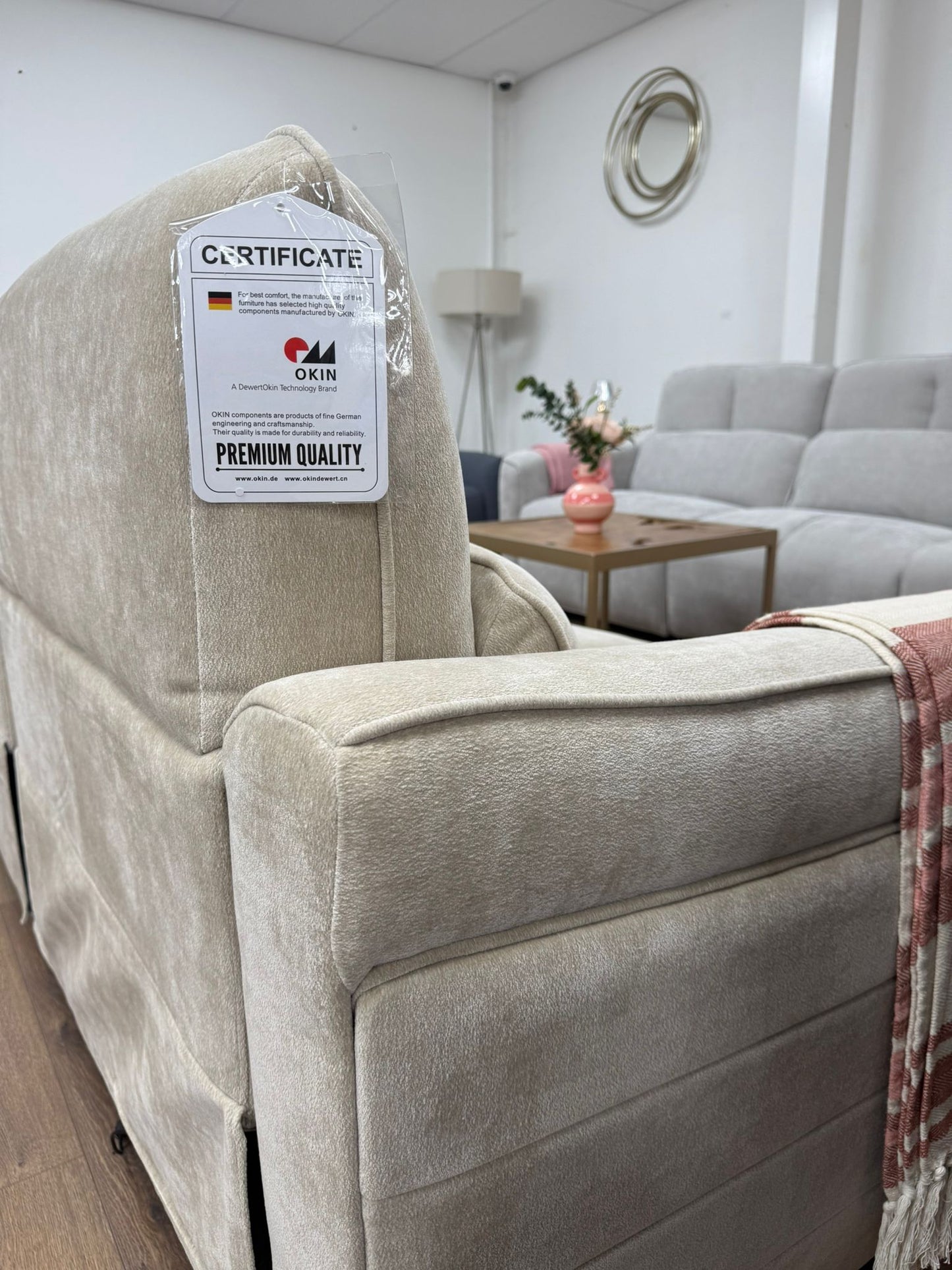 Soho Electric Recliner Sofa Beige 3 Seater