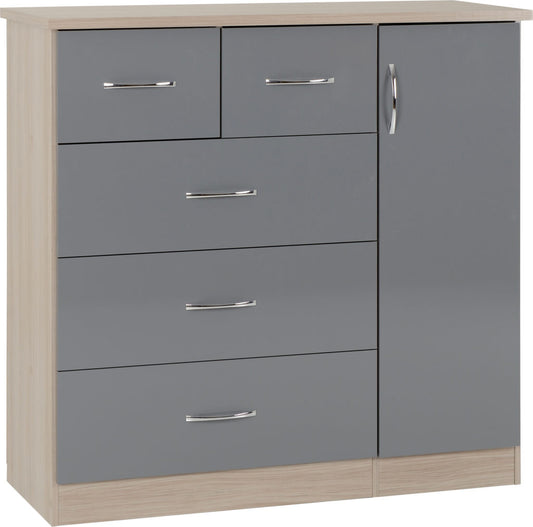 Nevada-5-drawer-low-wardrobe-grey-oak