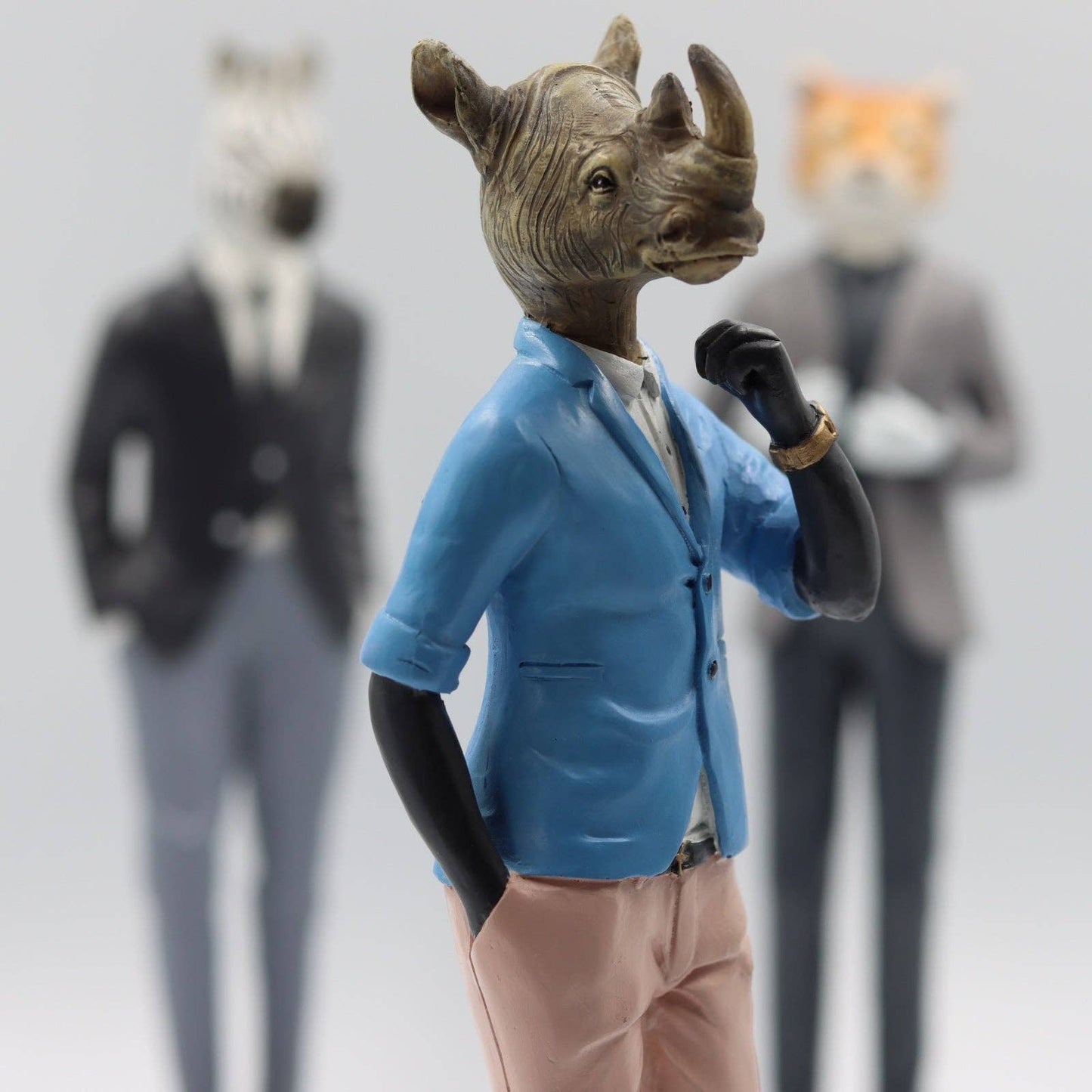 Humphrey the Rhino – Hand-Painted Polyresin Figure