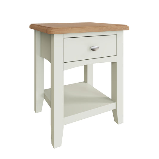 White & Oak Lamp Table/Bedside