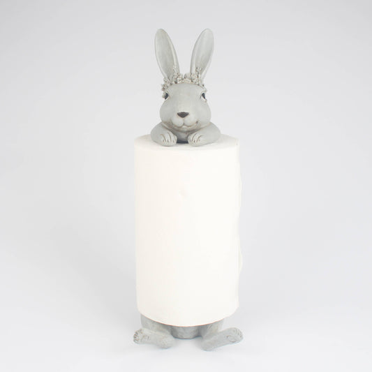 Shabby Chic White Hare Kitchen Roll Holder | Rabbit Decor