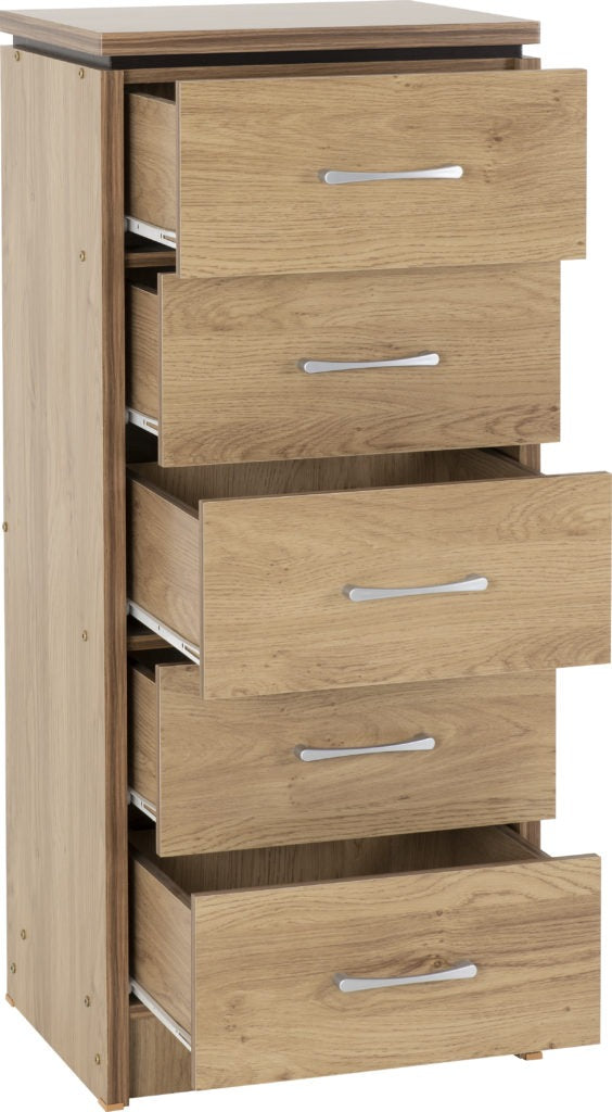 Charles-5-drawer-narrow-chest-open