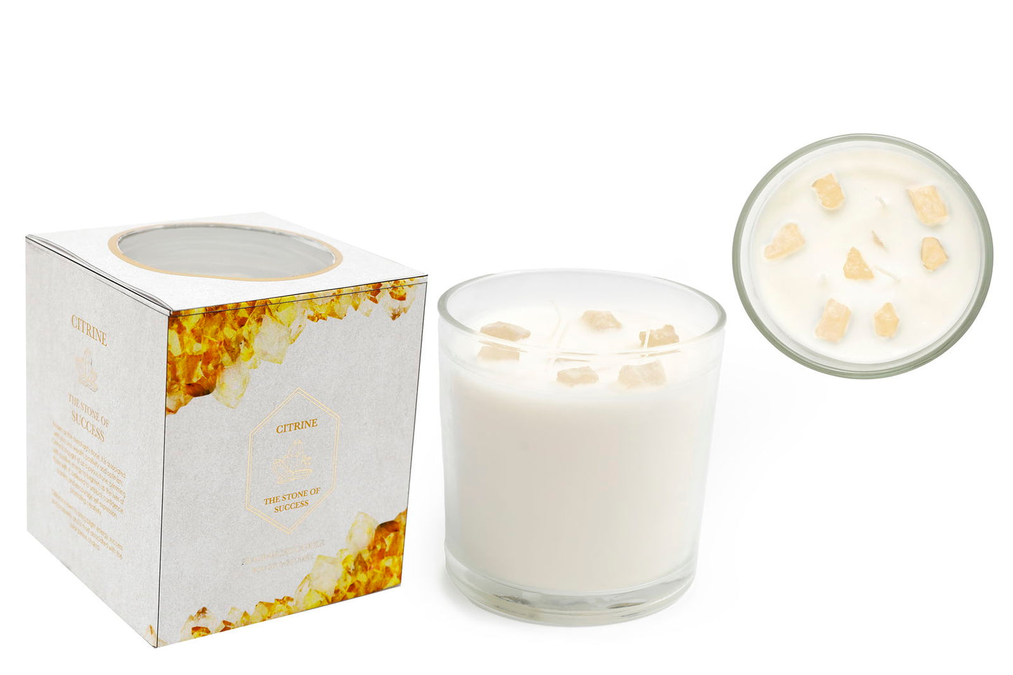 Yellow Citrine Candle 12x12cm 