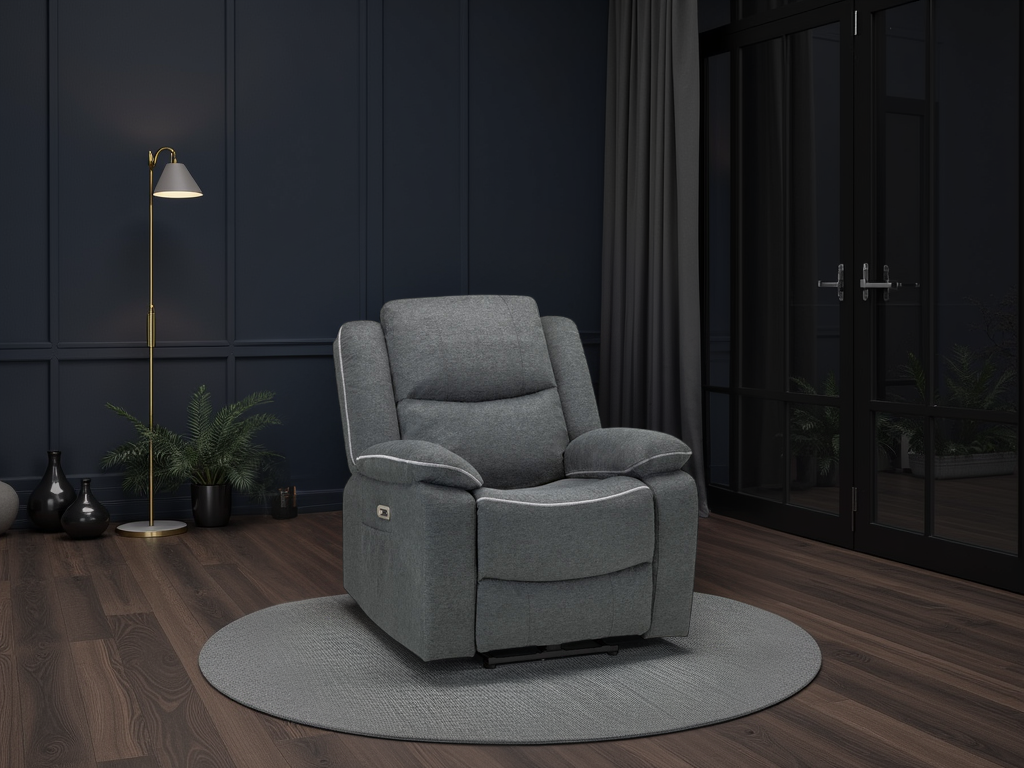 Harald Electric Recliner Sofa Graphite Armchair