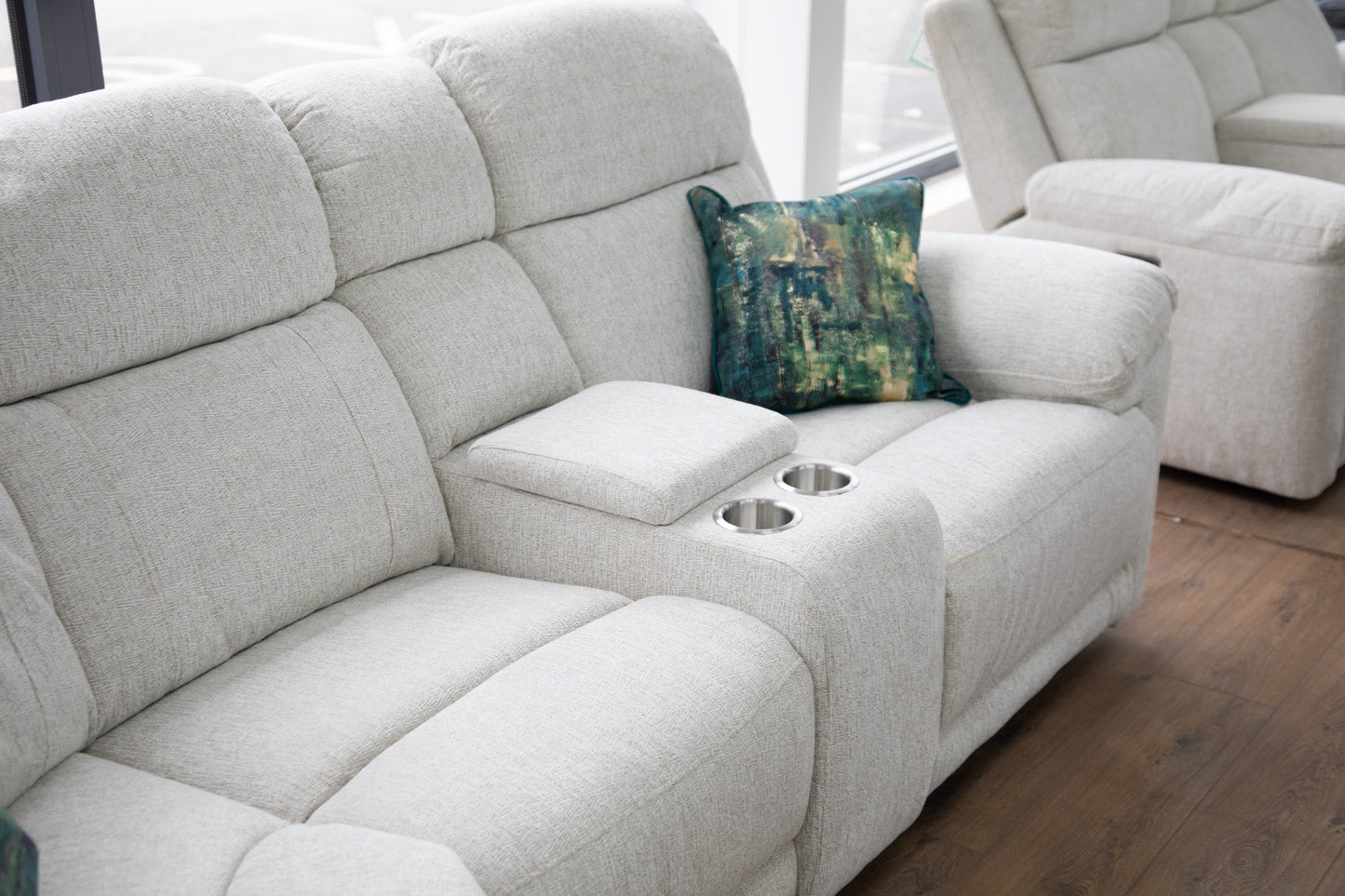 Owen Electric Recliner Sofa Beige Large Corner