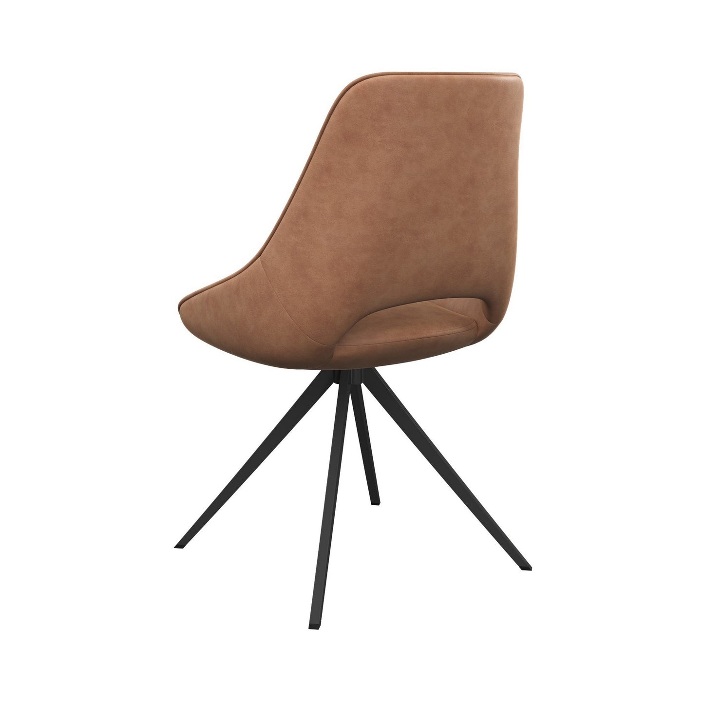 Set of 2 Tan Swivel Dining Chairs