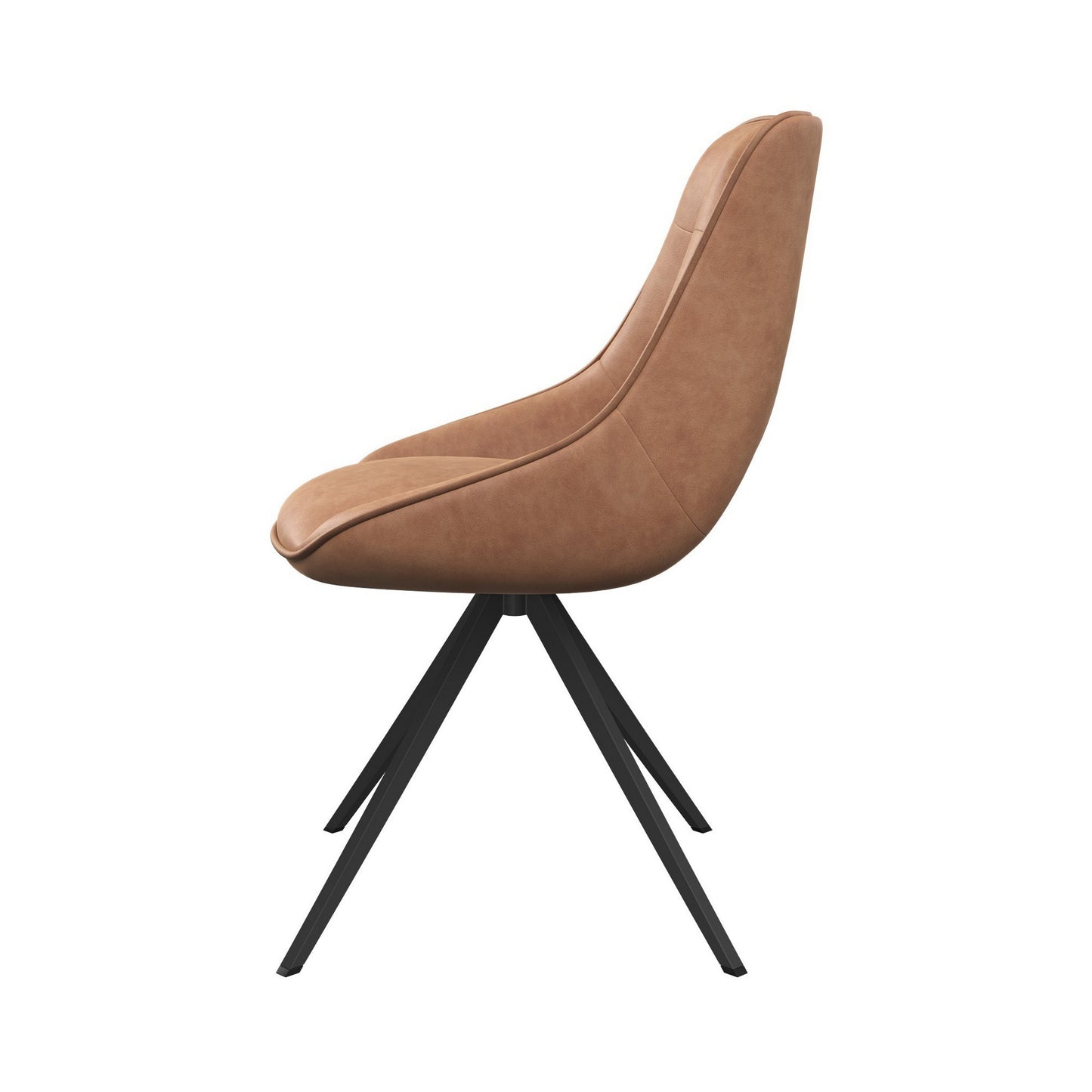Set of 2 Tan Swivel Dining Chairs