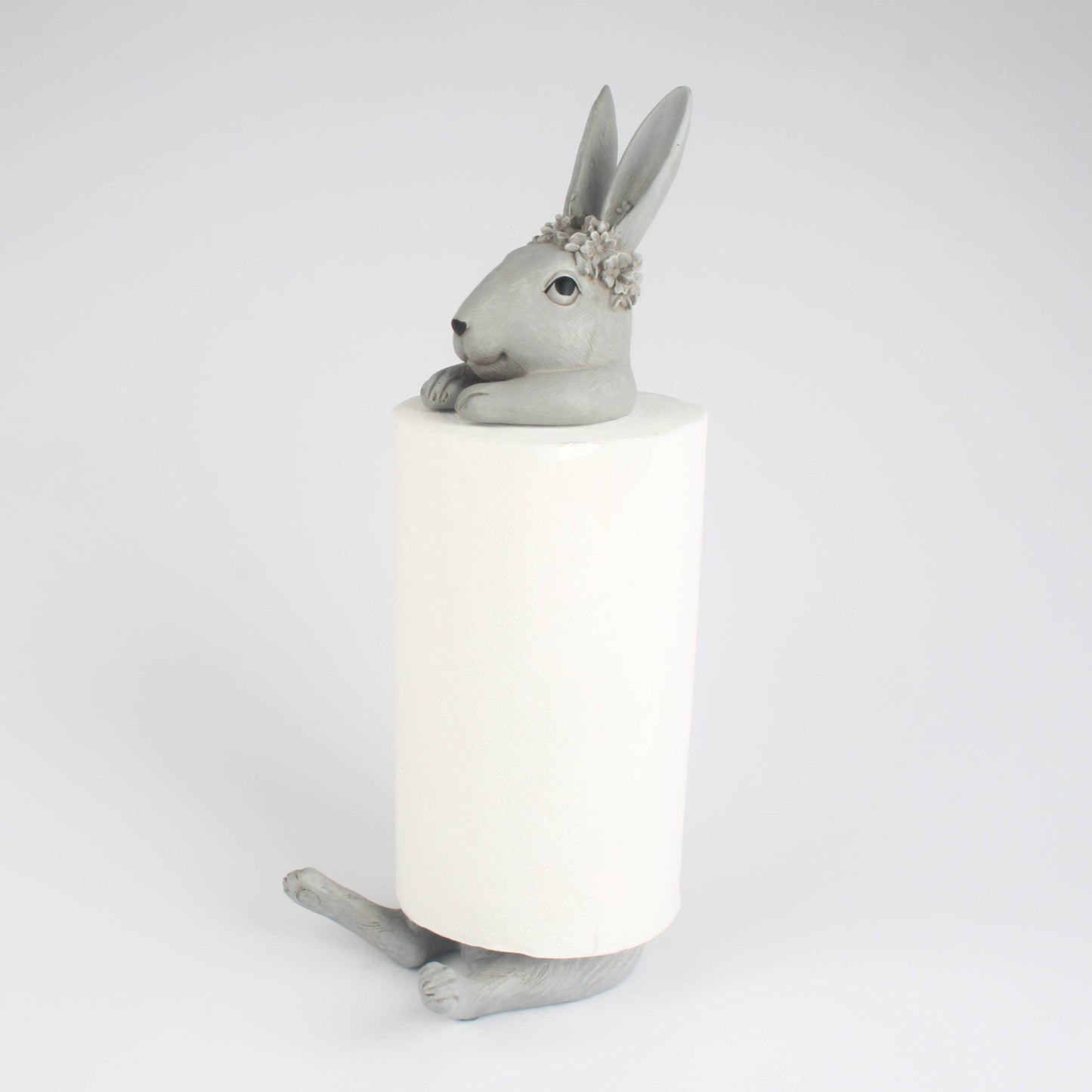 Shabby Chic White Hare Kitchen Roll Holder | Rabbit Decor