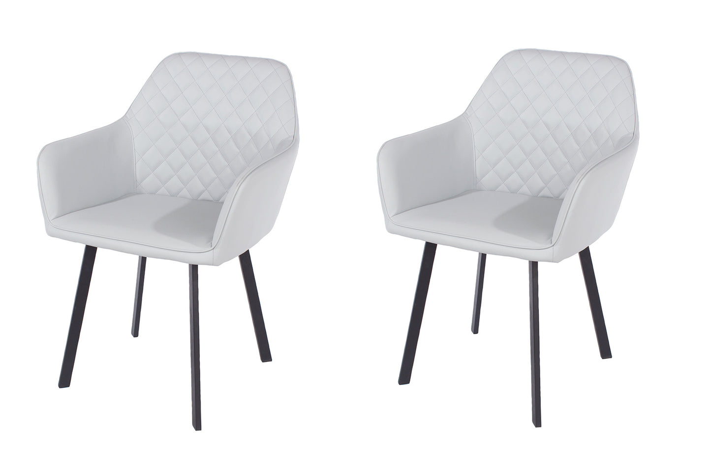 Set of 2 Grey Dining Chairs