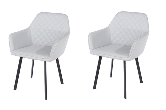 Set of 2 Grey Dining Chairs