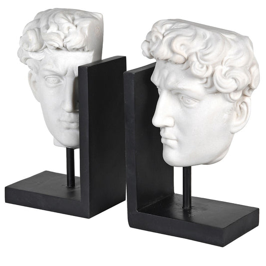 White David Head Bookends