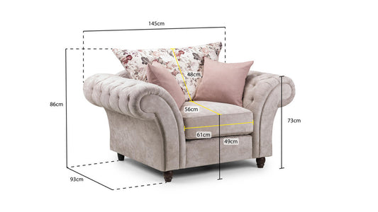 Roma Chesterfield Beige Armchair