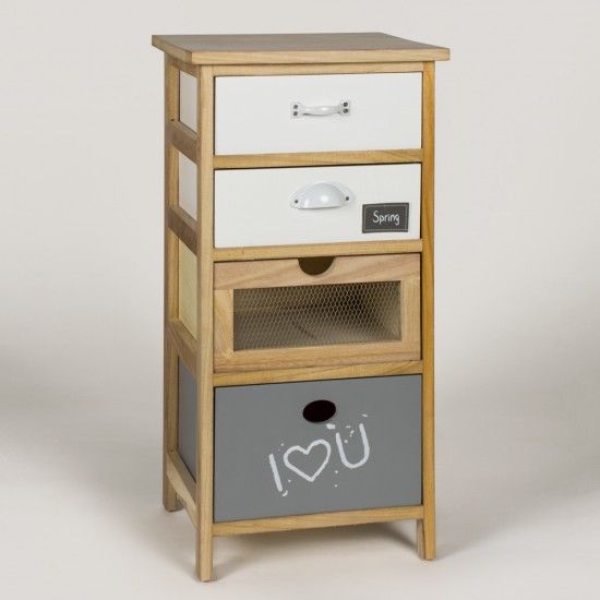 Wooden-4-drawer-chest-side