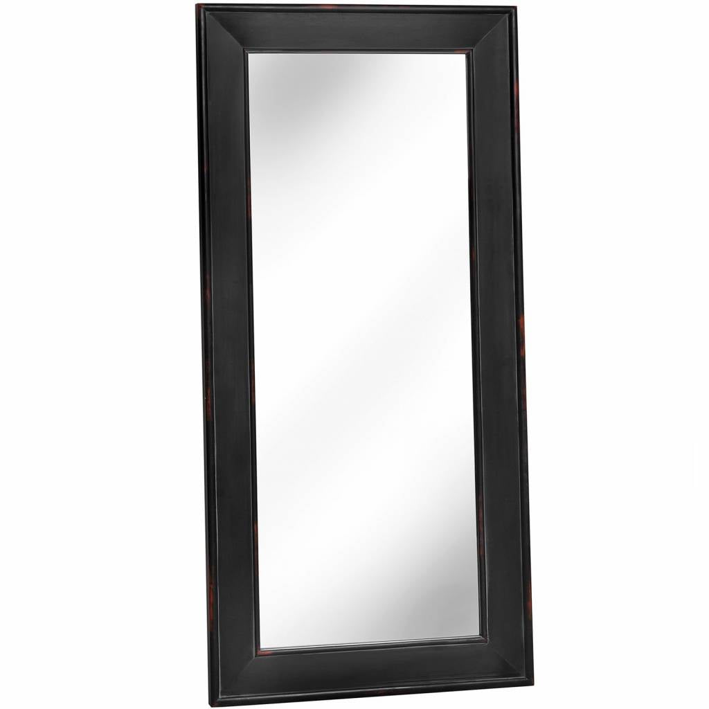 Black Wooden Lean-To Dress Large Mirror 