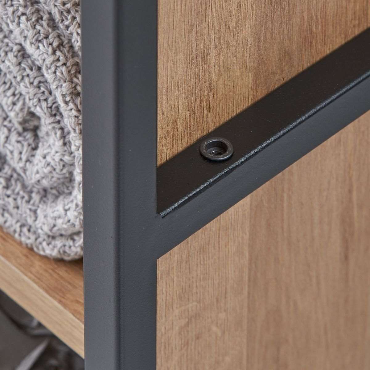 Claire-open-wardrobe-8-shelves-metal-frame