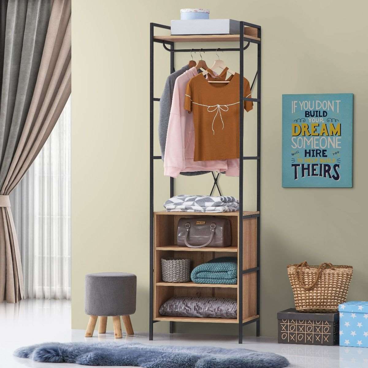 Claire-single-open-wardrobe-room-set