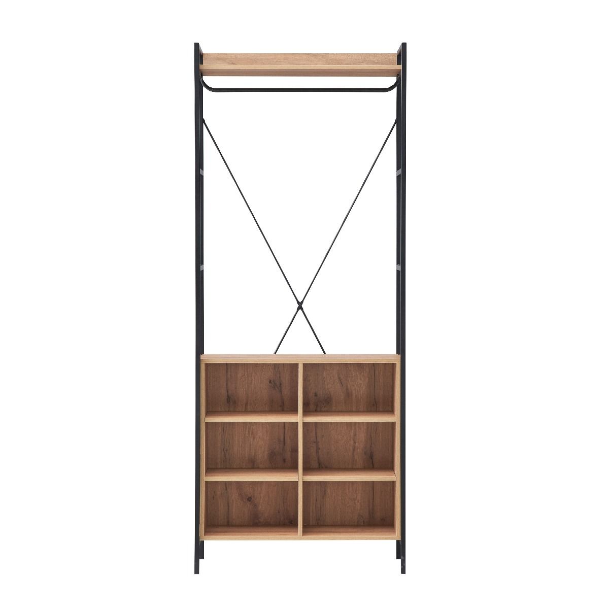 Claire-open-wardrobe-8-shelves-front