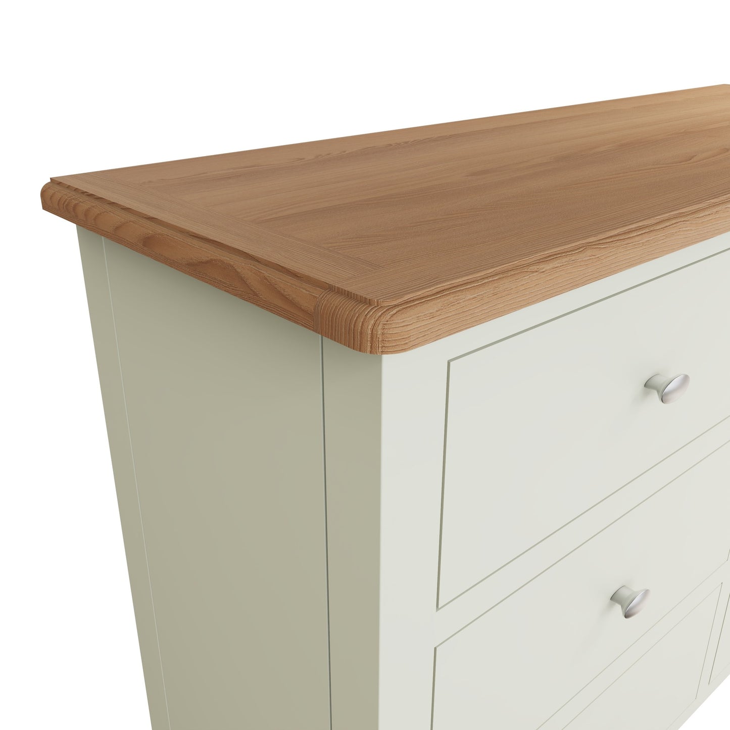 White & Oak Wide Chest of Drawers
