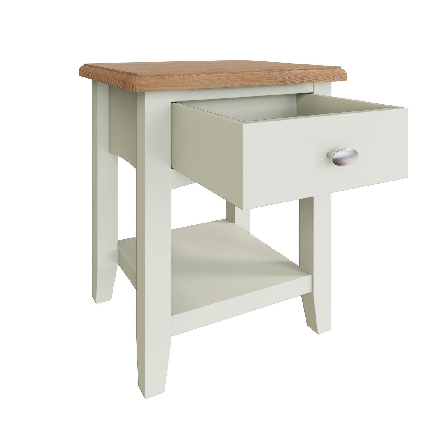 White & Oak Lamp Table/Bedside