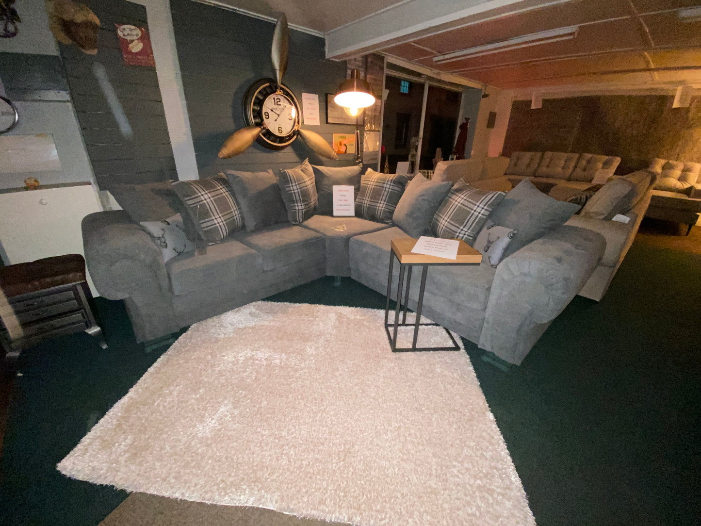 Large Corner Sofa In Grey