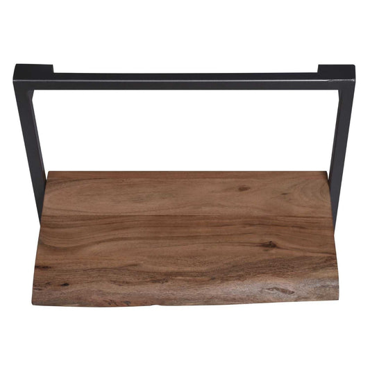 Industrial Style Iron and Wood Framed Shelf