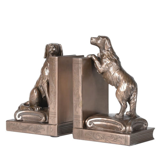 Cute Spaniel Dogs Bookends