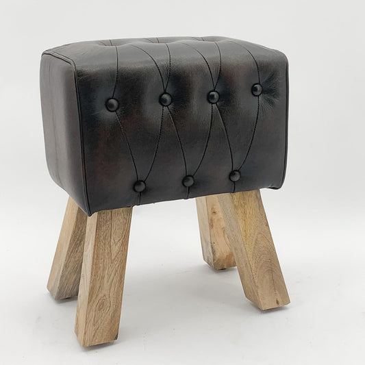 Small Button Detailed Pommel Horse Stool