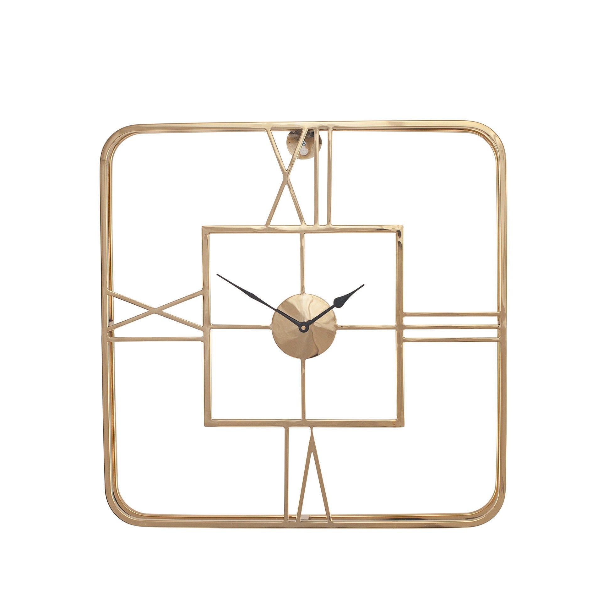 Gold-square-wall-clock-front