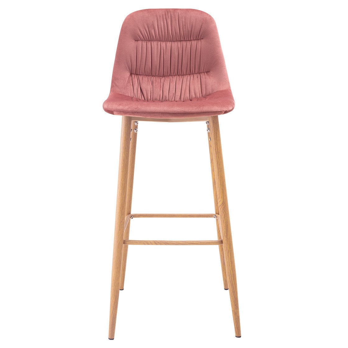 Conjunto de 2 banquinhos traseiros plissados ​​na cor vintage rosa ou bege