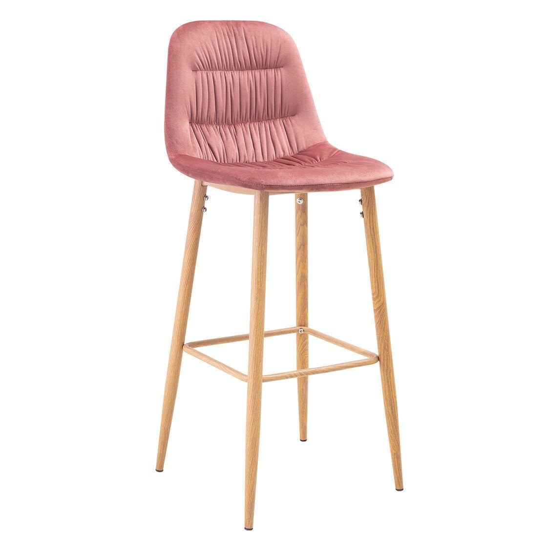 Conjunto de 2 banquinhos traseiros plissados ​​na cor vintage rosa ou bege