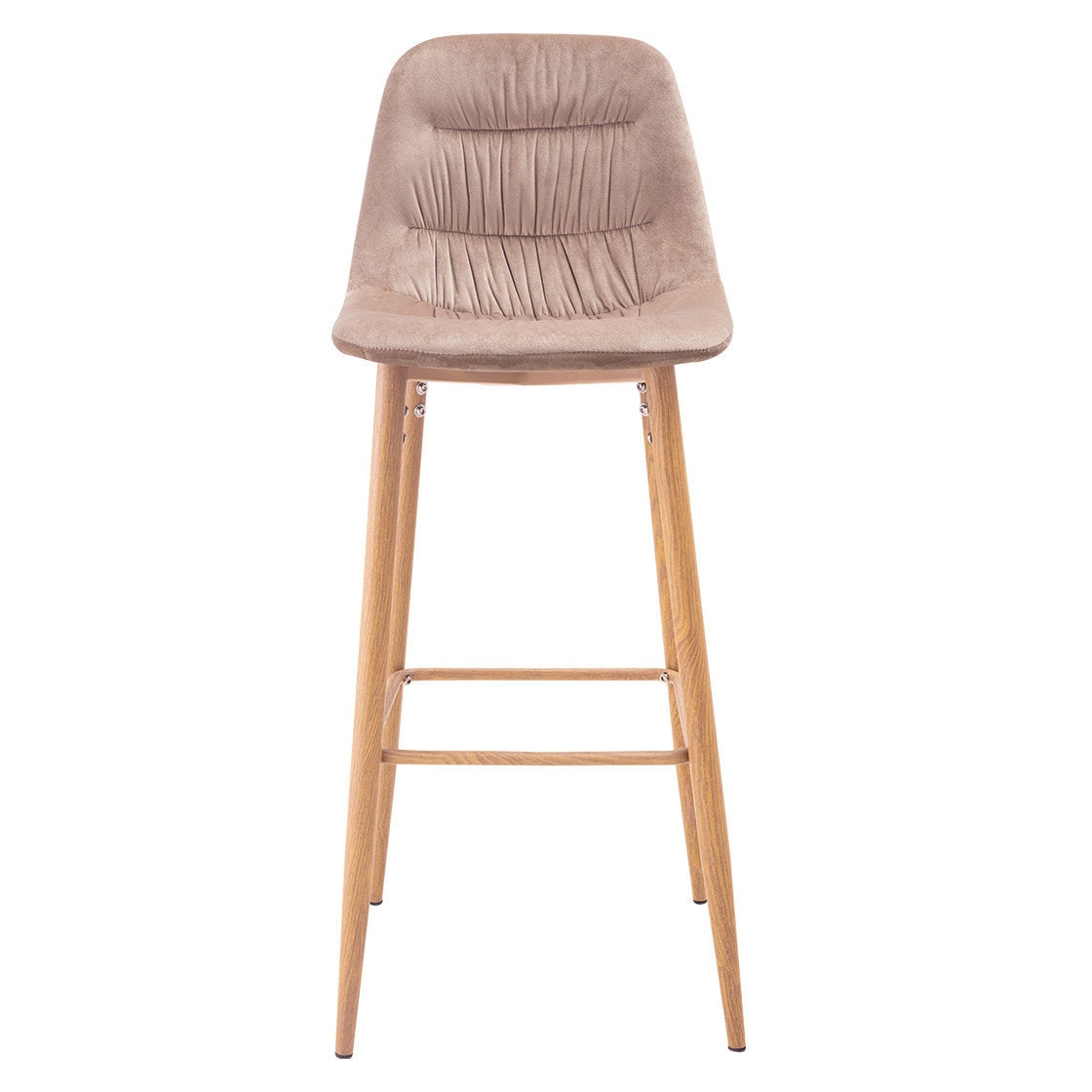 Conjunto de 2 banquinhos traseiros plissados ​​na cor vintage rosa ou bege